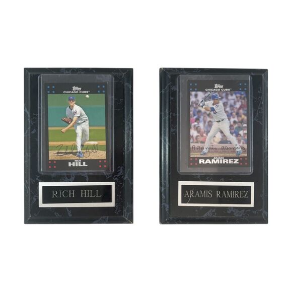 LOT of 2 Rich Hill/Aramis Ramirez Topps Chrome Card Plaques Chicago Cubs 4.5x6.5 - Picture 2 of 11